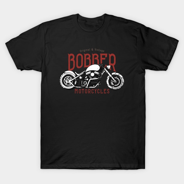 American Custom Bike BobberMotorcycle Biker T-Shirt by Automotive Apparel & Accessoires